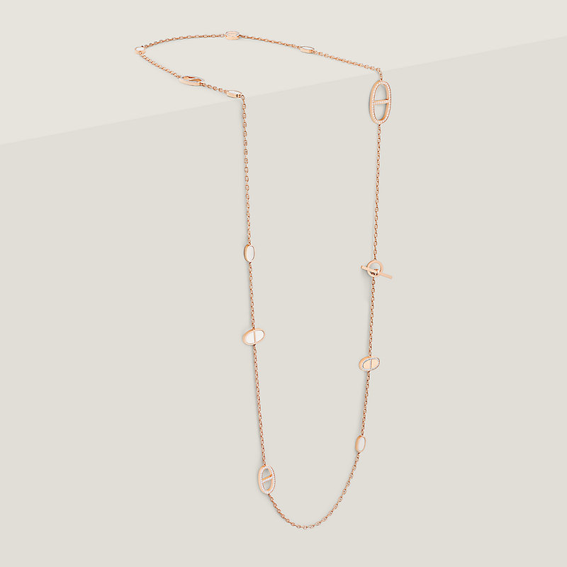 Chaine d'ancre Verso long necklace, small model - Rose gold